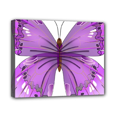 Purple Awareness Butterfly Canvas 10  x 8  (Framed) from ArtsNow.com