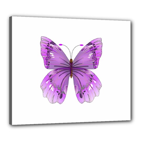 Purple Awareness Butterfly Canvas 24  x 20  (Framed) from ArtsNow.com