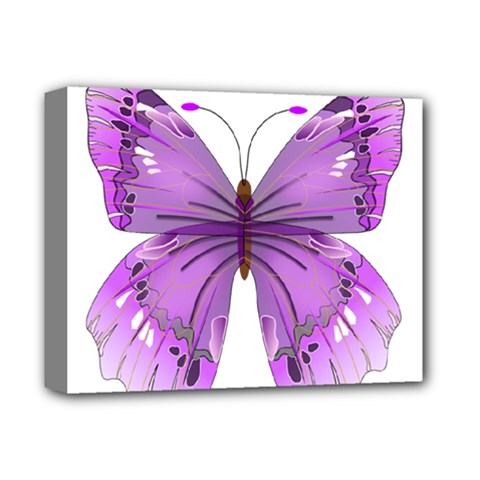 Purple Awareness Butterfly Deluxe Canvas 14  x 11  (Framed) from ArtsNow.com