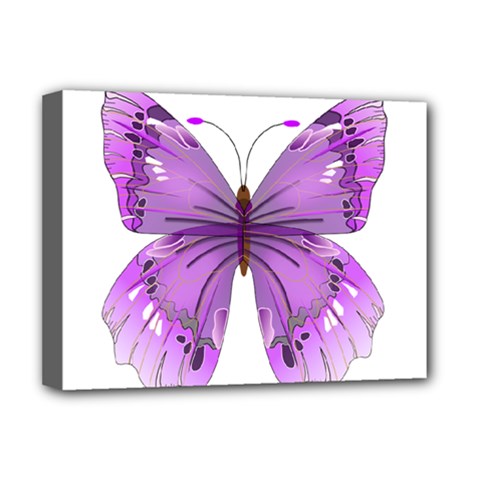 Purple Awareness Butterfly Deluxe Canvas 16  x 12  (Framed)  from ArtsNow.com