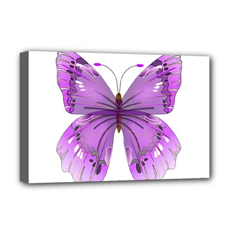 Purple Awareness Butterfly Deluxe Canvas 18  x 12  (Framed) from ArtsNow.com