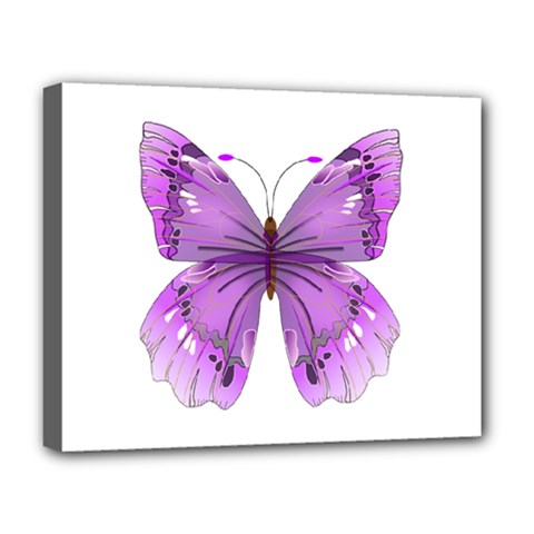 Purple Awareness Butterfly Deluxe Canvas 20  x 16  (Framed) from ArtsNow.com