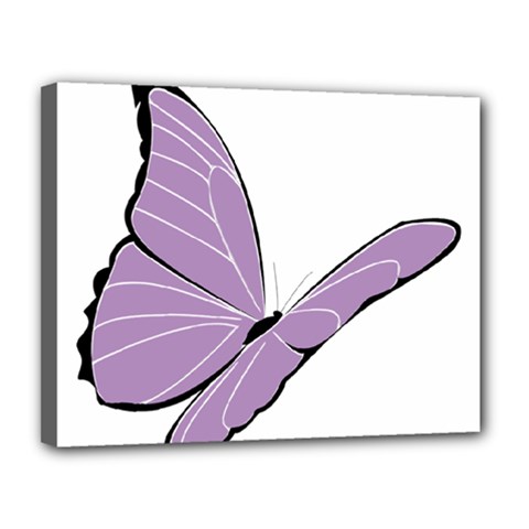 Purple Awareness Butterfly 2 Canvas 14  x 11  (Framed) from ArtsNow.com