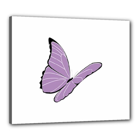 Purple Awareness Butterfly 2 Canvas 24  x 20  (Framed) from ArtsNow.com