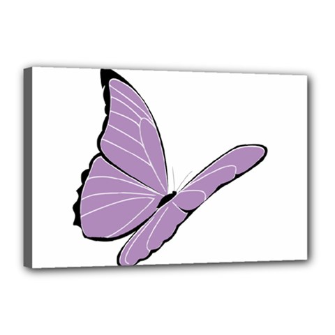 Purple Awareness Butterfly 2 Canvas 18  x 12  (Framed) from ArtsNow.com