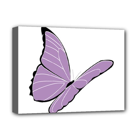 Purple Awareness Butterfly 2 Deluxe Canvas 16  x 12  (Framed)  from ArtsNow.com