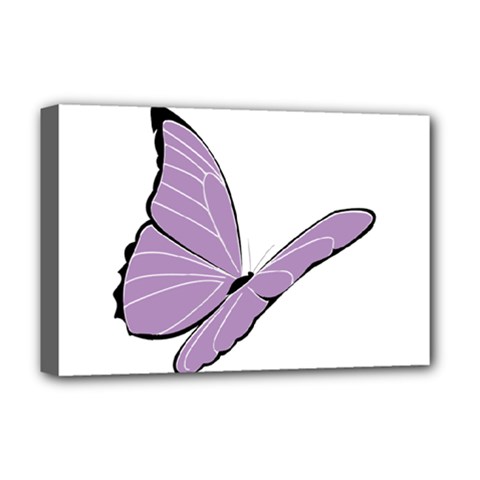 Purple Awareness Butterfly 2 Deluxe Canvas 18  x 12  (Framed) from ArtsNow.com