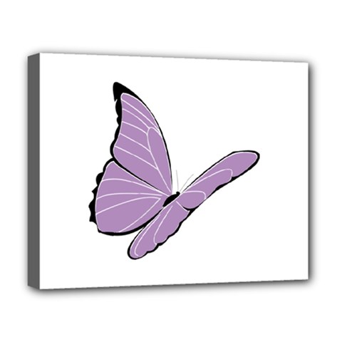 Purple Awareness Butterfly 2 Deluxe Canvas 20  x 16  (Framed) from ArtsNow.com