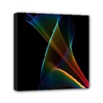 Abstract Rainbow Lily, Colorful Mystical Flower  Mini Canvas 6  x 6  (Framed)