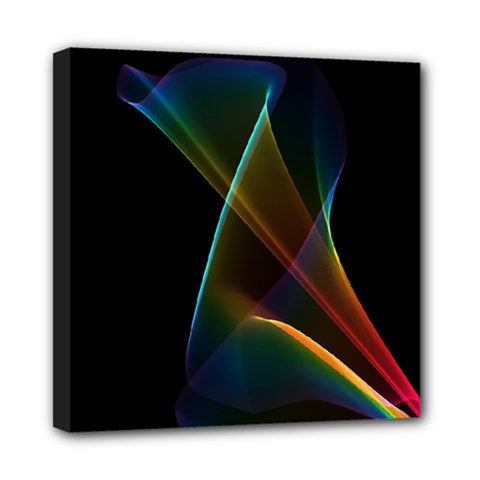 Abstract Rainbow Lily, Colorful Mystical Flower  Mini Canvas 8  x 8  (Framed) from ArtsNow.com