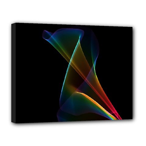 Abstract Rainbow Lily, Colorful Mystical Flower  Canvas 14  x 11  (Framed) from ArtsNow.com