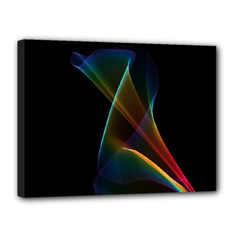 Abstract Rainbow Lily, Colorful Mystical Flower  Canvas 16  x 12  (Framed) from ArtsNow.com