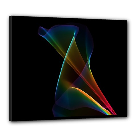 Abstract Rainbow Lily, Colorful Mystical Flower  Canvas 24  x 20  (Framed) from ArtsNow.com