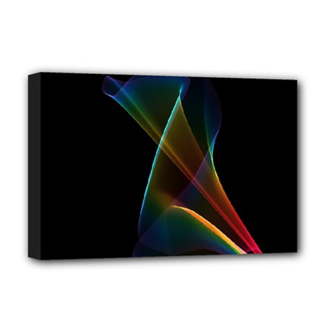 Abstract Rainbow Lily, Colorful Mystical Flower  Deluxe Canvas 18  x 12  (Framed) from ArtsNow.com