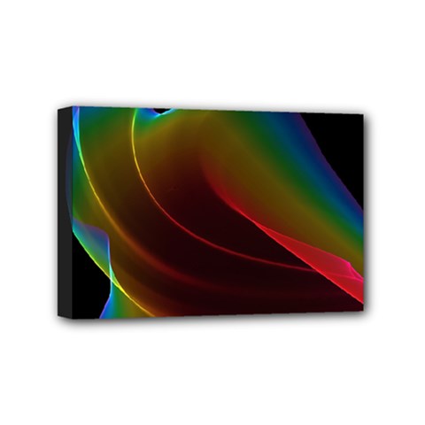 Liquid Rainbow, Abstract Wave Of Cosmic Energy  Mini Canvas 6  x 4  (Framed) from ArtsNow.com