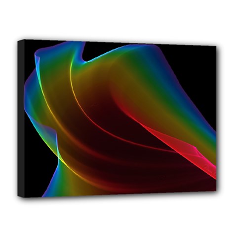 Liquid Rainbow, Abstract Wave Of Cosmic Energy  Canvas 16  x 12  (Framed) from ArtsNow.com