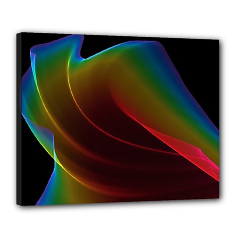 Liquid Rainbow, Abstract Wave Of Cosmic Energy  Canvas 20  x 16  (Framed) from ArtsNow.com