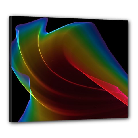 Liquid Rainbow, Abstract Wave Of Cosmic Energy  Canvas 24  x 20  (Framed) from ArtsNow.com