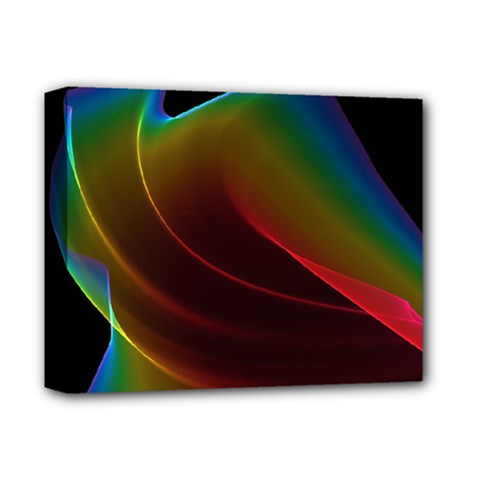 Liquid Rainbow, Abstract Wave Of Cosmic Energy  Deluxe Canvas 14  x 11  (Framed) from ArtsNow.com