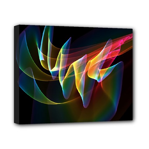 Northern Lights, Abstract Rainbow Aurora Canvas 10  x 8  (Framed) from ArtsNow.com