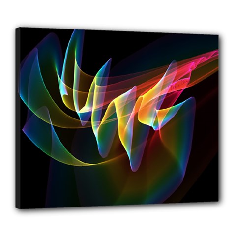 Northern Lights, Abstract Rainbow Aurora Canvas 24  x 20  (Framed) from ArtsNow.com