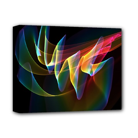 Northern Lights, Abstract Rainbow Aurora Deluxe Canvas 14  x 11  (Framed) from ArtsNow.com