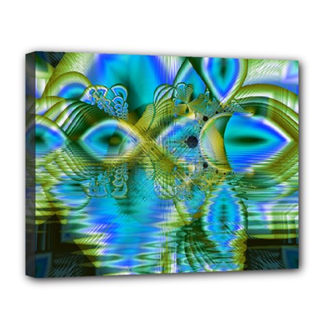 Mystical Spring, Abstract Crystal Renewal Canvas 14  x 11  (Framed) from ArtsNow.com