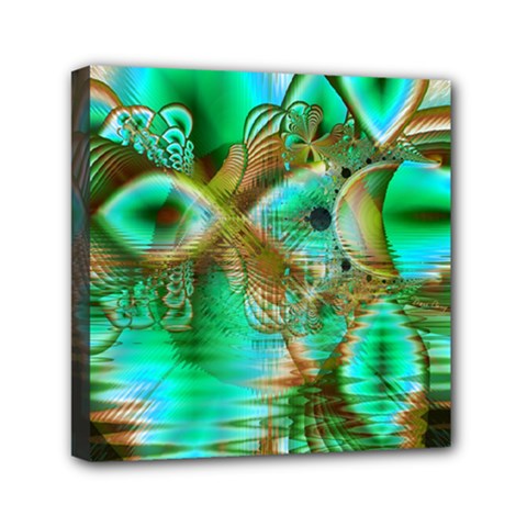 Spring Leaves, Abstract Crystal Flower Garden Mini Canvas 6  x 6  (Framed) from ArtsNow.com