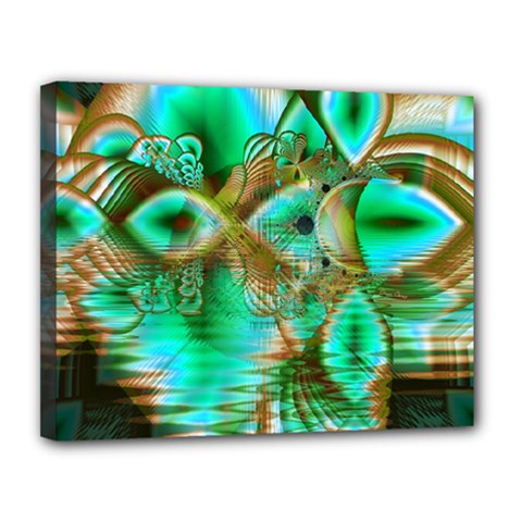 Spring Leaves, Abstract Crystal Flower Garden Canvas 14  x 11  (Framed) from ArtsNow.com