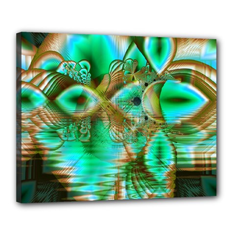 Spring Leaves, Abstract Crystal Flower Garden Canvas 20  x 16  (Framed) from ArtsNow.com