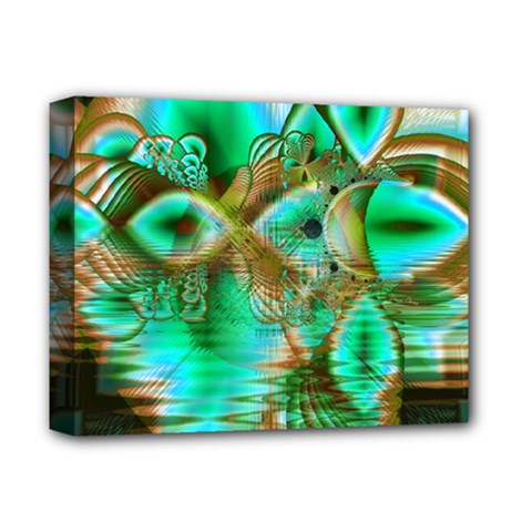 Spring Leaves, Abstract Crystal Flower Garden Deluxe Canvas 14  x 11  (Framed) from ArtsNow.com