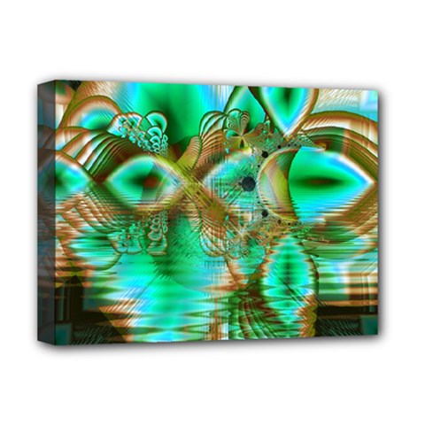 Spring Leaves, Abstract Crystal Flower Garden Deluxe Canvas 16  x 12  (Framed)  from ArtsNow.com