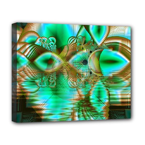 Spring Leaves, Abstract Crystal Flower Garden Deluxe Canvas 20  x 16  (Framed) from ArtsNow.com