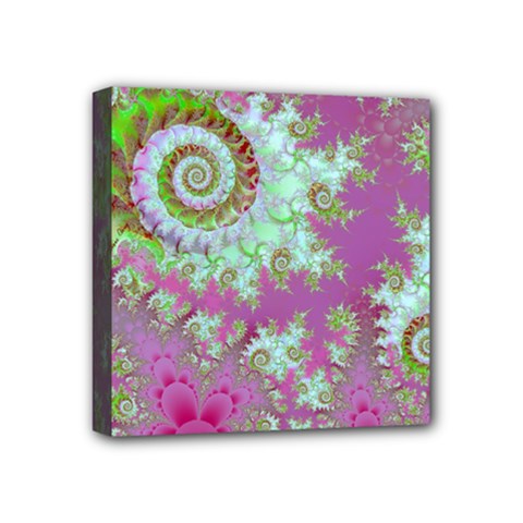 Raspberry Lime Surprise, Abstract Sea Garden  Mini Canvas 4  x 4  (Framed) from ArtsNow.com