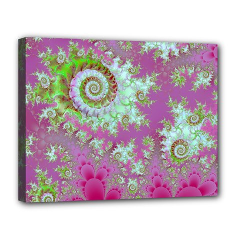 Raspberry Lime Surprise, Abstract Sea Garden  Canvas 14  x 11  (Framed) from ArtsNow.com