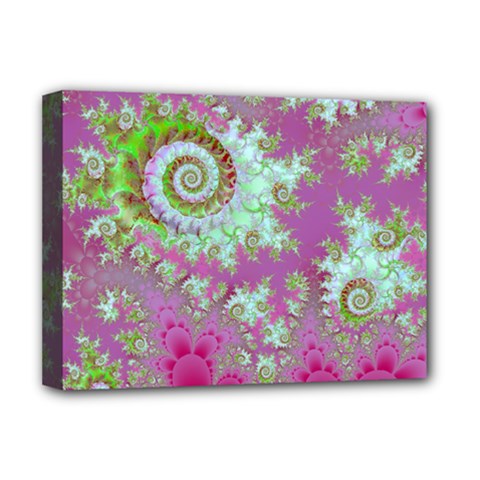 Raspberry Lime Surprise, Abstract Sea Garden  Deluxe Canvas 16  x 12  (Framed)  from ArtsNow.com