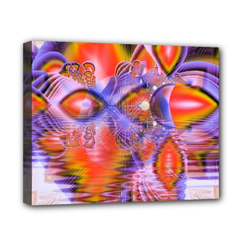 Crystal Star Dance, Abstract Purple Orange Canvas 10  x 8  (Framed) from ArtsNow.com