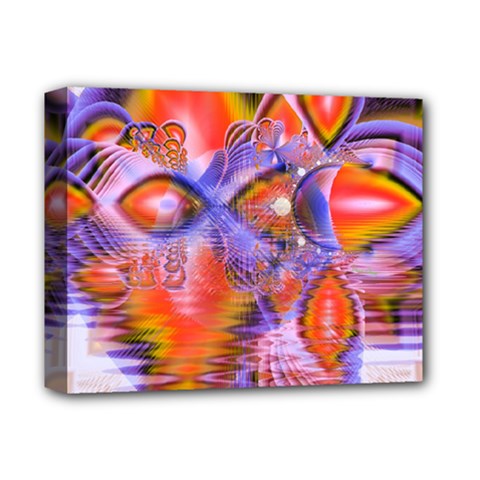 Crystal Star Dance, Abstract Purple Orange Deluxe Canvas 14  x 11  (Framed) from ArtsNow.com