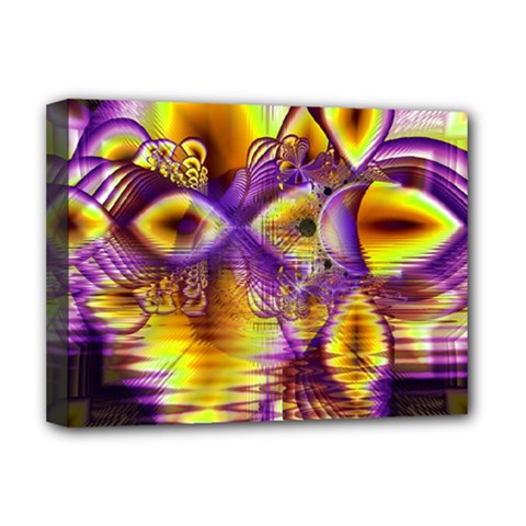 Golden Violet Crystal Palace, Abstract Cosmic Explosion Deluxe Canvas 16  x 12  (Framed)  from ArtsNow.com