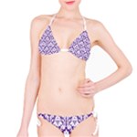 Royal Purple Damask Pattern Bikini Set