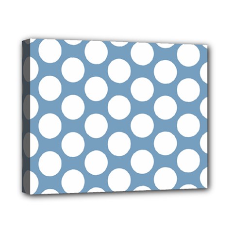 Blue Polkadot Canvas 10  x 8  (Framed) from ArtsNow.com