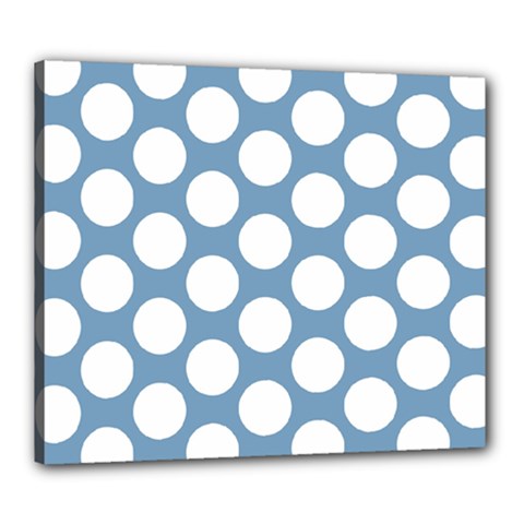 Blue Polkadot Canvas 24  x 20  (Framed) from ArtsNow.com