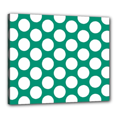 Emerald Green Polkadot Canvas 24  x 20  (Framed) from ArtsNow.com