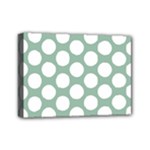 Jade Green Polkadot Mini Canvas 7  x 5  (Framed)