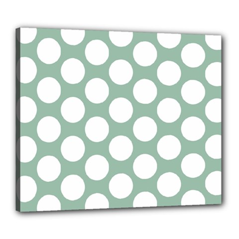 Jade Green Polkadot Canvas 24  x 20  (Framed) from ArtsNow.com