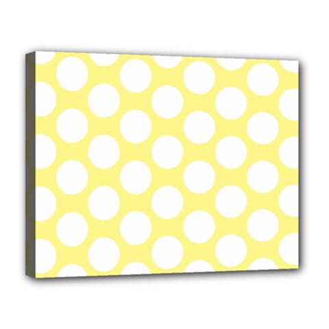 Yellow Polkadot Canvas 14  x 11  (Framed) from ArtsNow.com