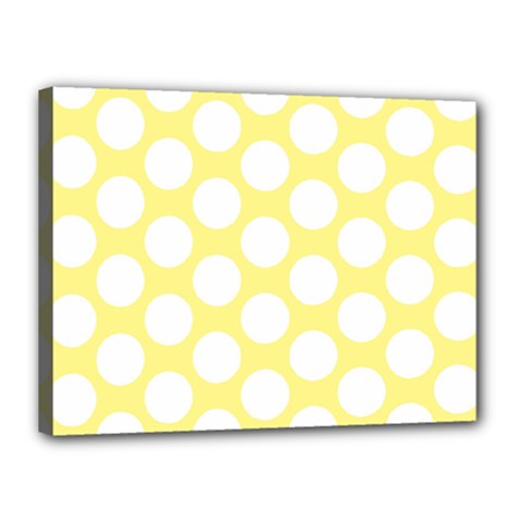 Yellow Polkadot Canvas 16  x 12  (Framed) from ArtsNow.com