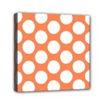 Orange Polkadot Mini Canvas 6  x 6  (Framed)