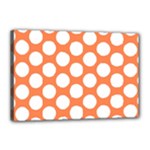 Orange Polkadot Canvas 18  x 12  (Framed)