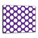 Purple Polkadot Canvas 20  x 16  (Framed)